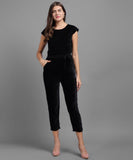 Women's Velvet Solid Jumpsuit